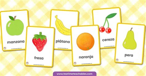 Frutas Tarjetas Did Cticas Tea Time Teachables