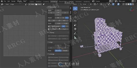 Uv Toolkit自动简化uv映射扩展布局blender插件v212版 插件滤镜 人人cg 人人素材 Rrcg