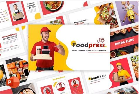 Foodpress - Food Delivery PowerPoint Template | Powerpoint templates ...