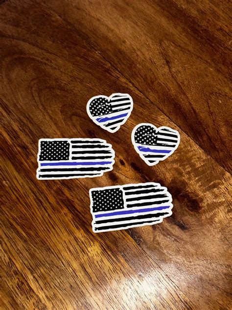 Police Sticker, American Flag Sticker, Blue Line Sticker, Mini Sticker, First Responder Sticker ...