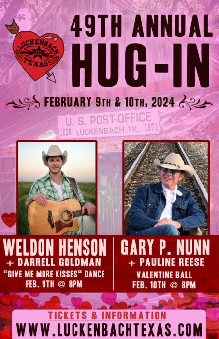 49th Annual Hug In Give Me More Kisses Dance And Valentine Luckenbach Texas Fredericksburg