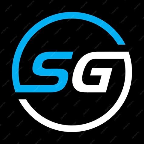 premium vector sg letter logo design  black background initial