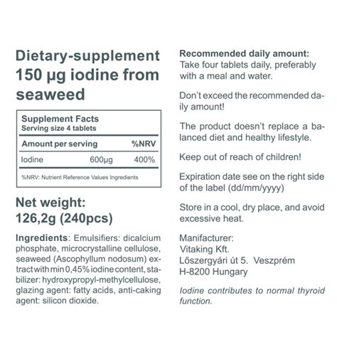 Iodine (240 tablets) - Vitaking