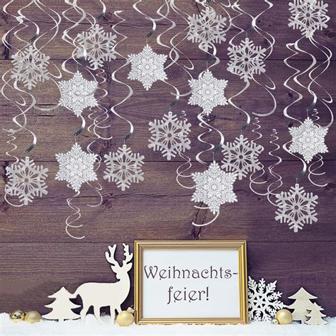 St Ck Schneeflocken Weihnachten Deko Schneeflocke Girlande