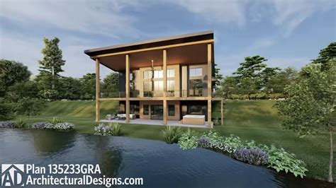 Virtual Walkthrough Tour Modern Lake House Plan 135233gra Architectural Designs Youtube