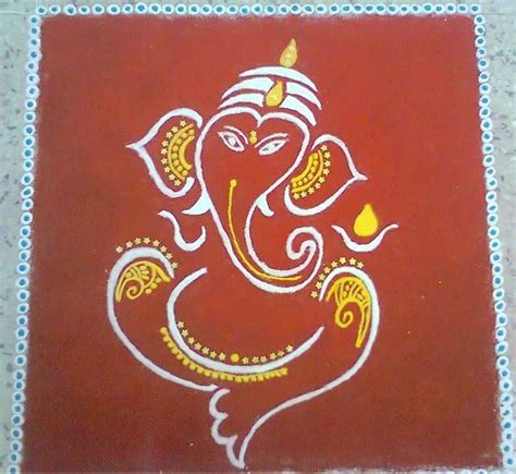 Beautiful Lord Ganesh Rangoli Designs For Easy And Simple To Make