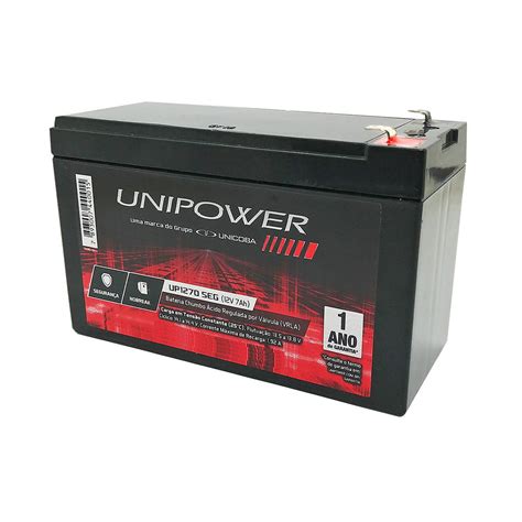 Bateria 12V 7Ah Selada VRLA Unicoba Unipower UP1270 SEG Mundoware