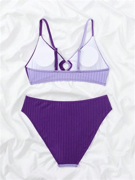Teen Girls Two Tone Bikini Swimsuit Shein South Africa
