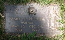 Mary Hecker M Morial Find A Grave