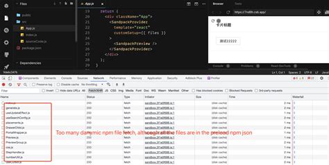 Same Code In Sandpack Need Dynamic Fetch Npm File And In Codesandbox