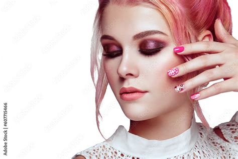 Blonde Girl With Elegant And Shiny Hairstyle Beautiful Model Woman With Curly Hairstyle Care