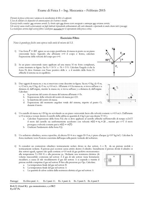 Prova D Esame Svolta A Fisica Febbraio Esame Di Fisica I