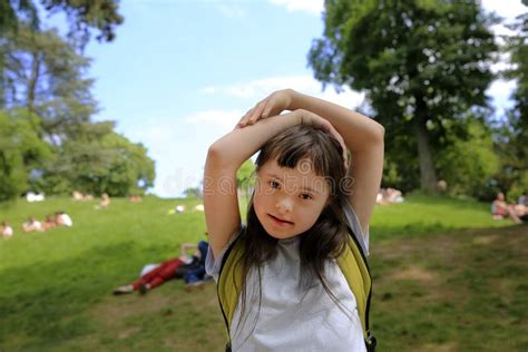 Portrait of Little Girl Smiling in the Park Stock Image - Image of ...