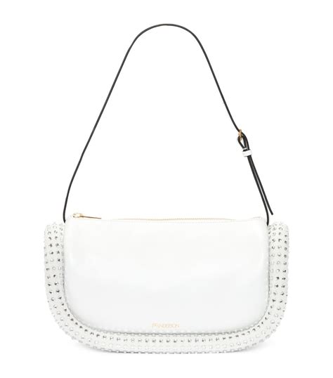 Womens Jw Anderson White Crystal Embellished Bumper Shoulder Bag