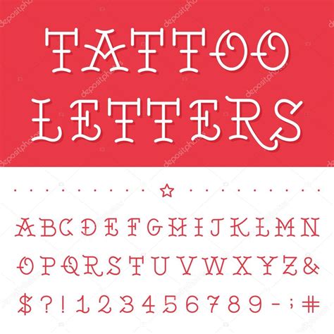 Traditional Tattoo Font Alphabet