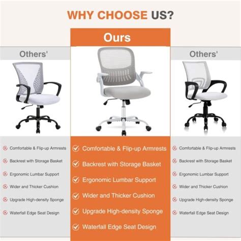 Sweetcrispy Office Chair Desk Chair Ergonomic Home Office Desk Chairs