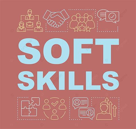 Soft Skills Word Concepts Banner Outline Personal Teamwork Vector