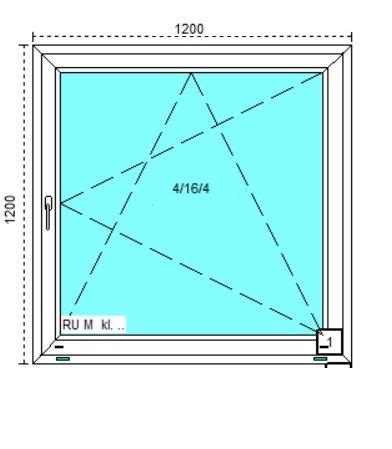 Tanie okna PCV RU Białe 120x120 - ERLI.pl