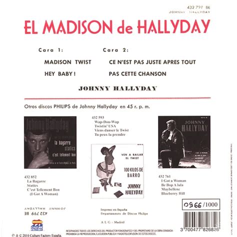 Johnny Hallyday El Madison De Hallyday Vinyl Original Hhv