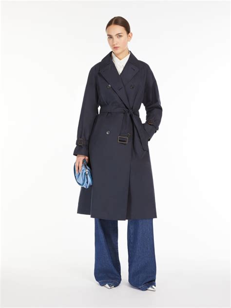 Reversible Water Repellent Fabric Trench Coat Navy Canasta Max Mara