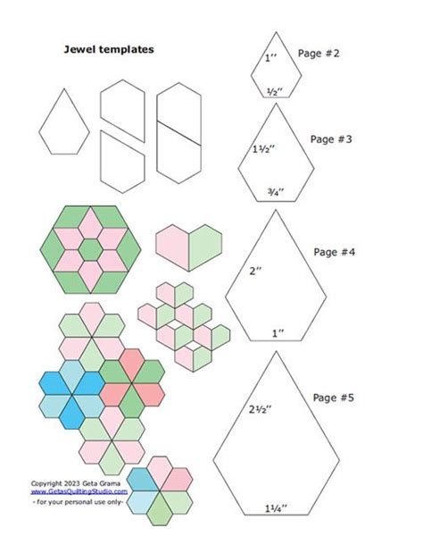 Diy Templates For English Paper Piecing Hexagons Diamonds Triangles