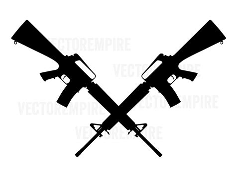 Ar 15 Crossed Svg M 16 Svg M 4 Svg Gun Vector Gun Cricut File Rifle Clip Art Gun