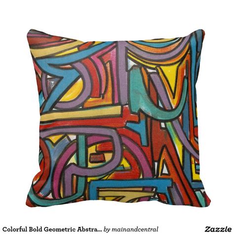 Colorful Bold Geometric Abstract Modern Art Throw Pillow Modern Art Abstract