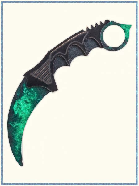Деревянный нож керамбит КС ГО Волны изумруд, karambit Doppler emerald ...