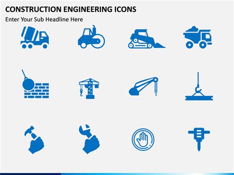 Construction Engineering Icons for PowerPoint and Google Slides - PPT Slides