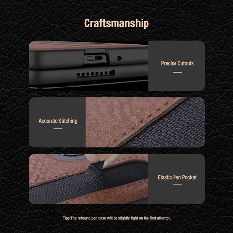 Luxury Leather Kickstand Case With S-Pen Holder For Samsung Galaxy Z ...