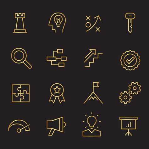 strategy icons vector design  vector art  vecteezy