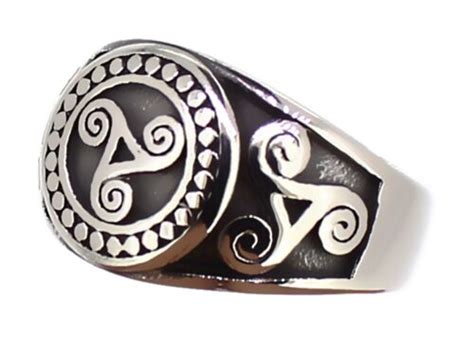 Ring Herren Edelstahl Keltische Triskele Drehender Spirale Gothic EBay