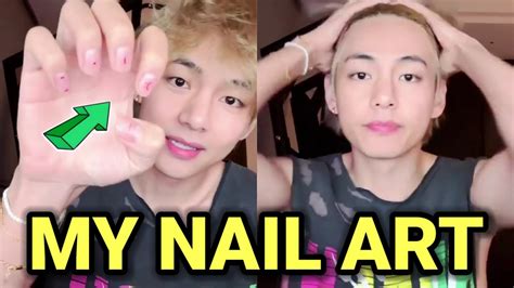 BTS V Nail Art Live Eng Subs 2023 Kim Taehyung YouTube