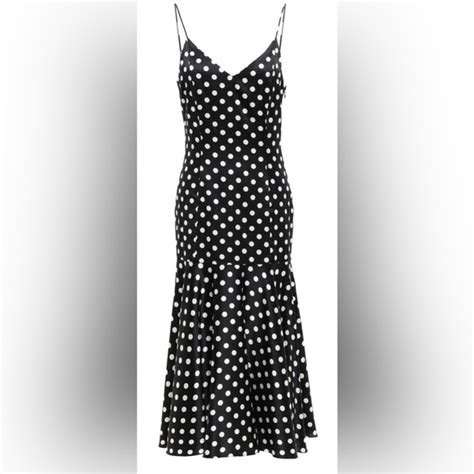 Caroline Constas Dresses Caroline Constas Kai Polka Dot Stretchsilk