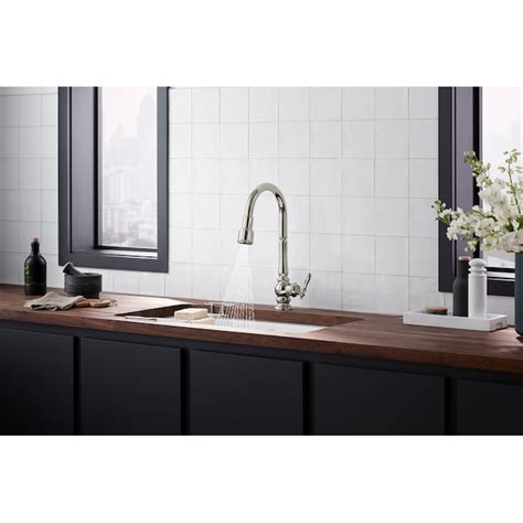 Kohler Artifacts Vibrant Polished Nickel Single Handle Touchless Pull Down Kitchen Faucet With