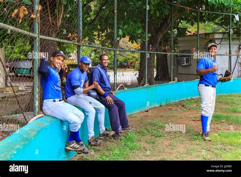 Players From Top Cuban Baseball Team Havana Industriales During