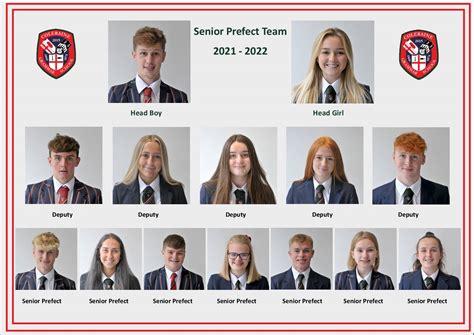 Senior Prefect Team 2021 To 2022 Coleraine Grammar School