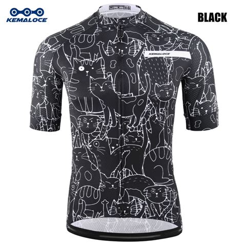 Kemaloce Cycling Jersey Men Women Short Sleeves Summer White Black