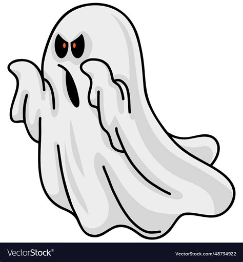 White ghost phantom silhouette halloween Vector Image