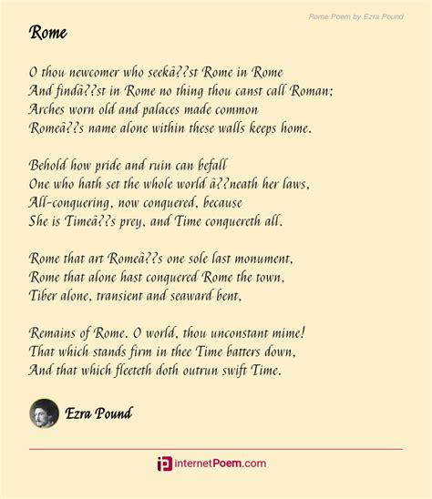 Rome Poem by Ezra Pound