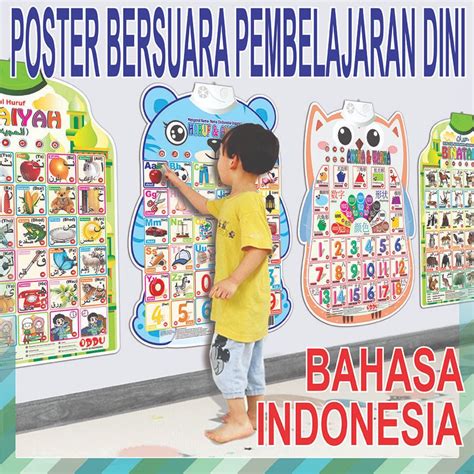 Jual Poster Edukasi Suara Anak Belajar Bahasa Indonesia Arab Inggris ...