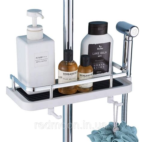 Полка в ванную с 2 крючками Shower Rack (300х120мм) / Подвесная полочка ...