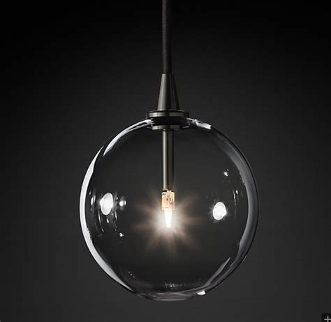 RH Modern Glass Globe Mobile Pendant In Black Glass Globe Pendant