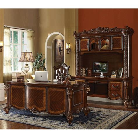 Lark Manor Carlene Piece Rectangular Executive Desk Office Set With