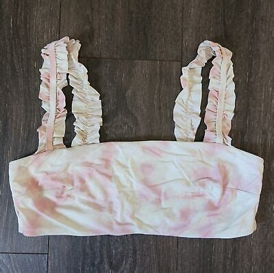Aerie Tie Dye Bandeau Ruffle Strap Bikini Bra EBay