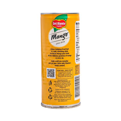 Del Monte Juice Drink Mango 202 220ml