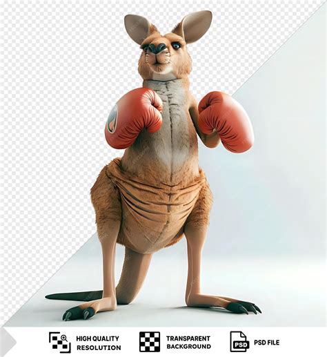 Premium PSD | Potrait 3d australian cartoon kangaroo boxer sparring