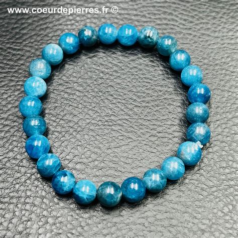 Bracelet apatite bleue de Madagascar Cœur de Pierres