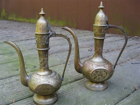 Vintage Brass Pitchers Made In India Set Of Serving