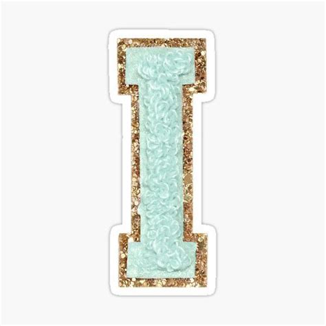 Preppy Mint Varsity Letter I Sticker For Sale By Riley